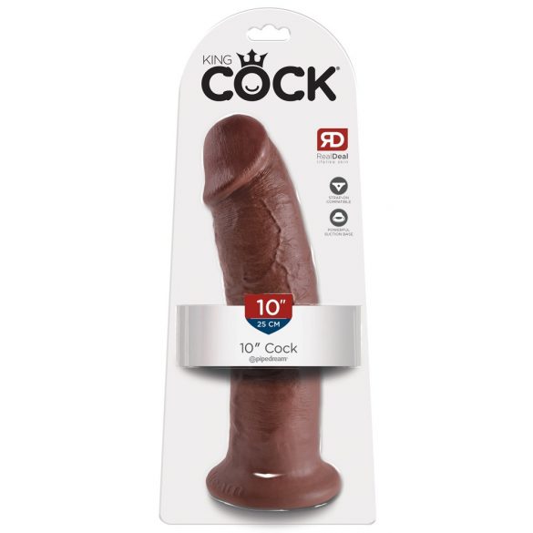 King Cock 10 - suur iminapaga dildo (25cm) - pruun 