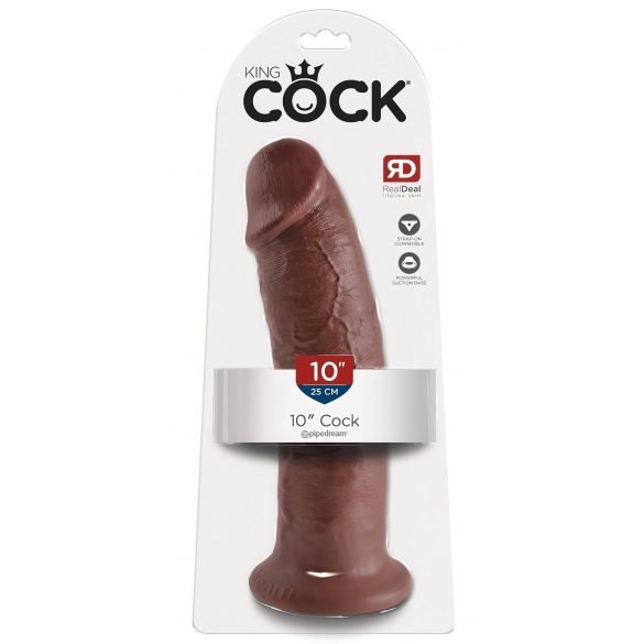 King Cock 10 - suur iminapaga dildo (25cm) - pruun 