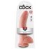 King Cock 9 - suur iminapaga, munanditega dildo (23 cm) - naturaalne 