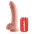 King Cock 9 - suur iminapaga, munanditega dildo (23 cm) - naturaalne 