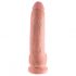 King Cock 9 - suur iminapaga, munanditega dildo (23 cm) - naturaalne 