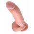 King Cock 9 - suur iminapaga, munanditega dildo (23cm) - naturaalne