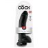 King Cock 9 - suur iminapaga dildó munanditega (23cm) - must