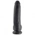 King Cock 9 - suur iminapaga, munadega dildo (23cm) - must 