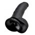 King Cock 9 - suur iminapaga, munadega dildo (23cm) - must 