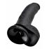 King Cock 9 - suur iminapaga dildó munanditega (23cm) - must