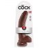 King Cock 9 - tõetruu pruun dildo iminapaga (23cm)