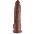 King Cock 9 - suur iminapaga kive, munadega dildo (23cm) - pruun 