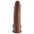 King Cock 9 - suur iminapaga dildo munanditega (23 cm) - pruun