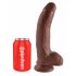 King Cock 9 - suur iminapaga kive, munadega dildo (23cm) - pruun 