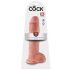 King Cock 11 - suur imemisalusel, munanditega dildo (28cm) - naturaalne 