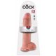 King Cock 11 - suur imemisalusel, munanditega dildo (28cm) - naturaalne 