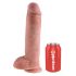 King Cock 11 - suur imemisalusel, munanditega dildo (28cm) - naturaalne 