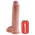 King Cock 11 - iminapinnaga munanditega dildo (28cm) - naturaalne