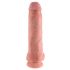 King Cock 11 - suur imemisalusel, munanditega dildo (28cm) - naturaalne 