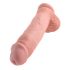 King Cock 11 - suur imemisalusel, munanditega dildo (28cm) - naturaalne 