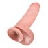 King Cock 11 - iminapadjaga, munanditega dildo (28cm) - looduslik