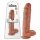 King Cock 11 - iminapinnaga munanditega dildo (28cm) - tume naturaalne