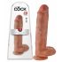 King Cock 11 - iminapinnaga munanditega dildo (28 cm) - tume naturaalne