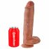 King Cock 11 - iminapinnaga munanditega dildo (28 cm) - tume naturaalne