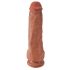 King Cock 11 - suur iminapaga munanditega dildo (28 cm) - tume naturaalne 