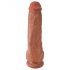 King Cock 11 - iminapinnaga munanditega dildo (28cm) - tume naturaalne