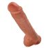 King Cock 11 - suur iminapaga munanditega dildo (28 cm) - tume naturaalne 