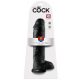 King Cock 11 - suur iminapaga munanditega dildo (28 cm) - must 