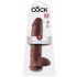 King Cock 11 - suur iminapaga, munanditega dildo (28 cm) - pruun 