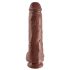 King Cock 11 - suur iminapaga, munanditega dildo (28 cm) - pruun 