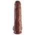 King Cock 11 - suur iminapaga, munanditega dildo (28 cm) - pruun 