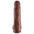 King Cock 11 - suur iminapaga munandikottidega dildo (28cm) - pruun