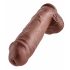 King Cock 11 - suur iminapaga munandikottidega dildo (28cm) - pruun