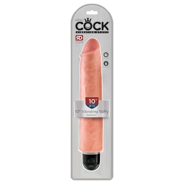 King Cock 10 Stiffy - veekindel, realistlik vibraator (25cm) - naturaalne