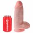 King Cock 9 Chubby - iminapaga, munanditega dildo (23 cm) - naturaalne