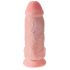 King Cock 9 Jäme iminapaga, munanditega dildo (23cm) - naturaalne 