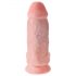 King Cock 9 Chubby - iminapadjaga munanditega dildo (23cm) - naturaalne