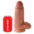 King Cock 9 Chubby - iminapinnaga, munanditega dildo (23 cm) - tume naturaalne 