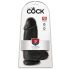 King Cock 9 Chubby - iminapaga alusega, munanditega dildo (23cm) - must