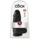 King Cock 9 Chubby - iminapinnaga, munanditega dildo (23 cm) - must