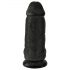 King Cock 9 Chubby - iminapaga alusega, munanditega dildo (23cm) - must