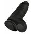 King Cock 9 Chubby - iminapaga alusega, munanditega dildo (23cm) - must