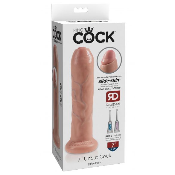 King Cock 7 - elutru dildó (18cm) - naturaalne