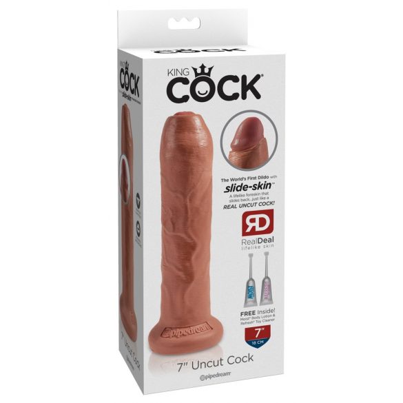 King Cock 7 eesnahanator - elutru dildoo (18 cm) - tume naturaal 