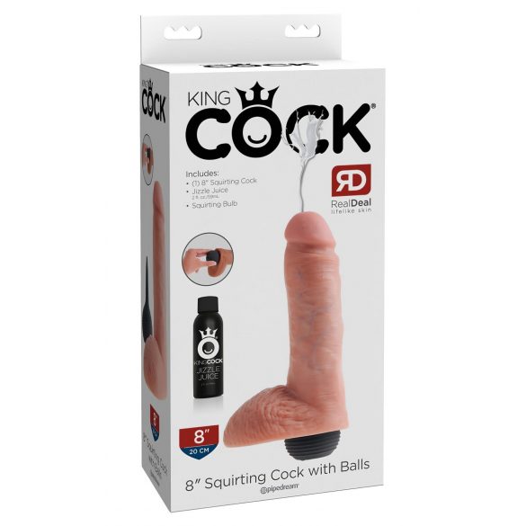 King Cock 8 - realistlik purskav dildo (20cm) - naturaalne