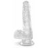 King Cock Clear 6 - iminapadja ja kive, munanditega väiksem dildo (15 cm) 