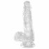 King Cock Clear 6 - iminapadja ja kive, munanditega väiksem dildo (15 cm) 