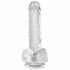 King Cock Clear 6 - iminapadja ja kive, munanditega väiksem dildo (15 cm) 