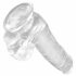 King Cock Clear 6 - iminapadja ja kive, munanditega väiksem dildo (15 cm) 