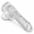 King Cock Clear 6 - iminapadja ja kive, munanditega väiksem dildo (15 cm) 